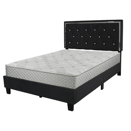 Go Green Woods Monica Velvet Upholstered Queen Platform Bed