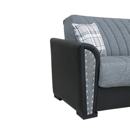 Salinas Gray Fabric Loveseat