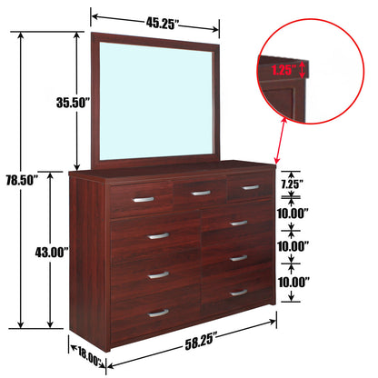 Go Green Woods Majestic Super Jumbo 9-Drawer Double Dresser