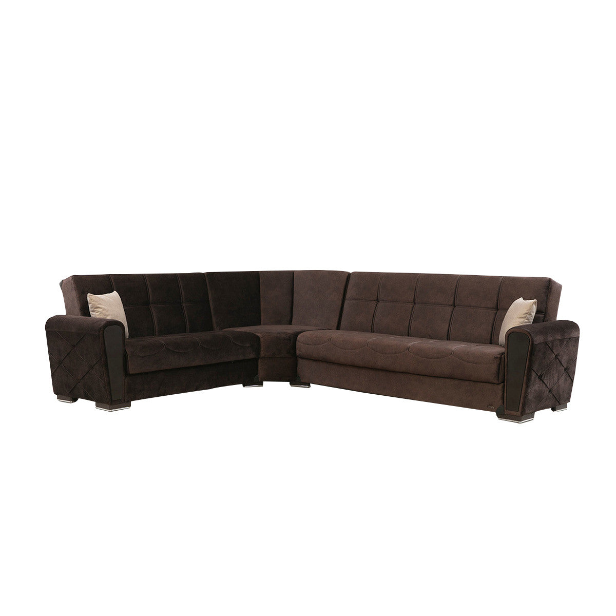 Sofia Brown Fabric Reversible Sectional