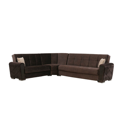 Sofia Brown Fabric Reversible Sectional