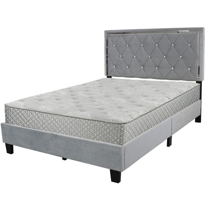 Go Green Woods Monica Velvet Upholstered Queen Platform Bed