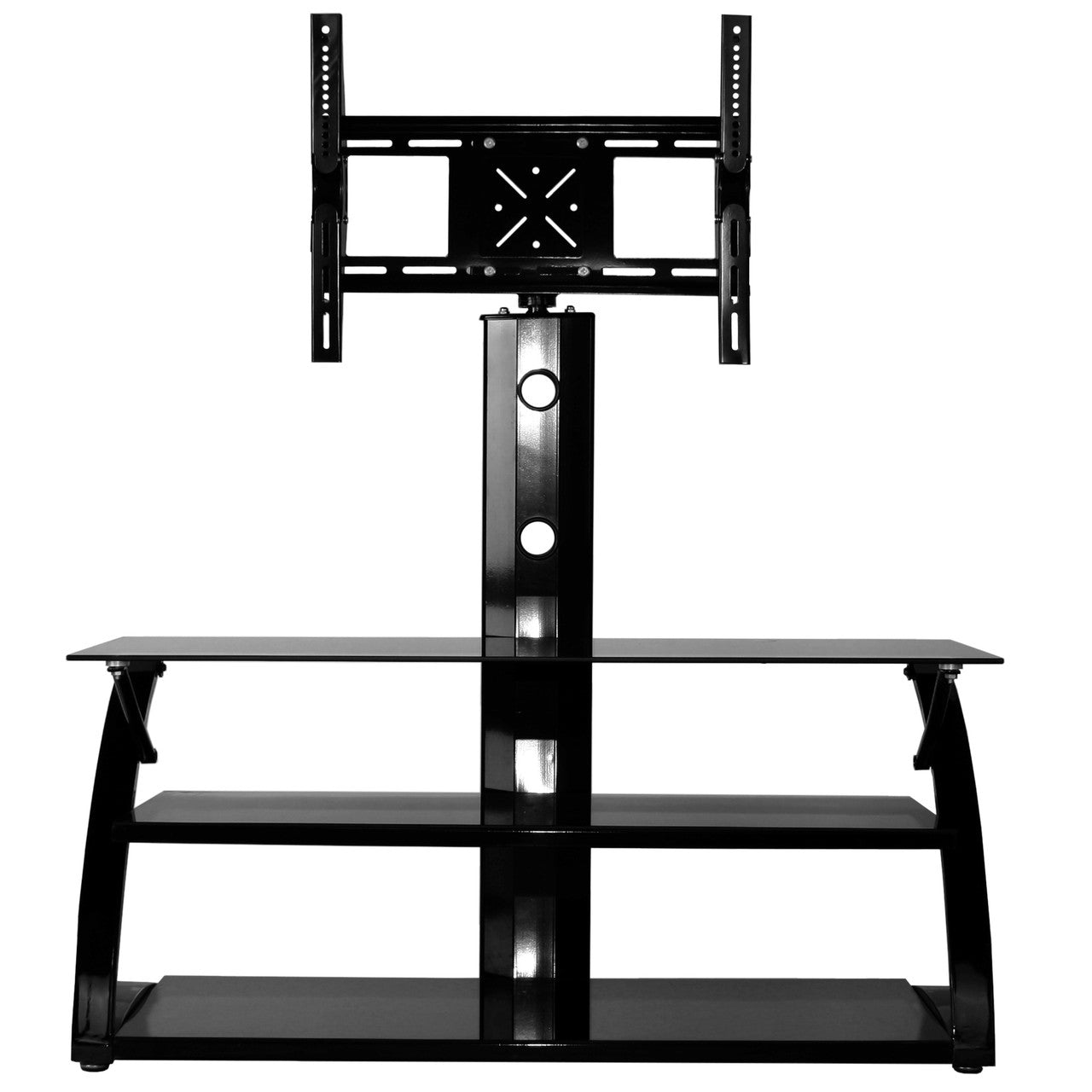 Go Green Woods Rosa Swivel Mount Glass TV Stand for 60-inch TV in Black