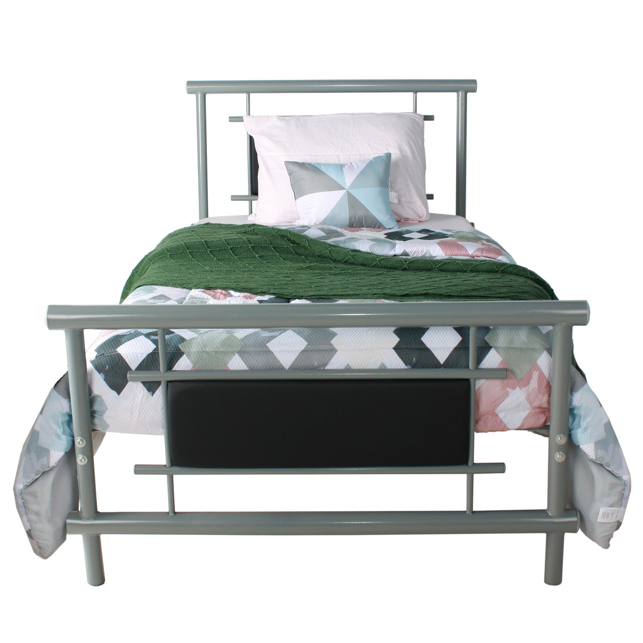 Go Green Woods Siesta Faux Leather Metal Bed Frame Twin