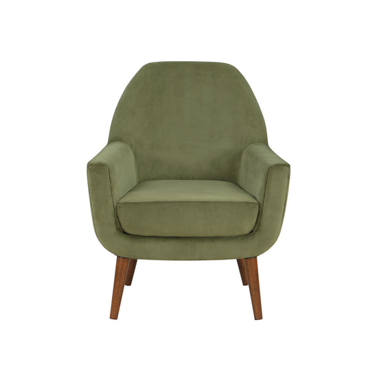 Astrid Green Velvet Mid-Century Arm Chair