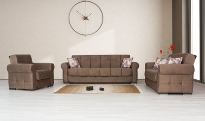 Ana Light Brown Fabric Sofa Chair