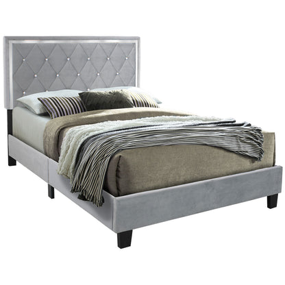 Go Green Woods Monica Velvet Upholstered Queen Platform Bed