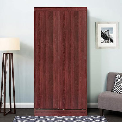 Go Green Woods Modern Wood Double Sliding Door Wardrobe