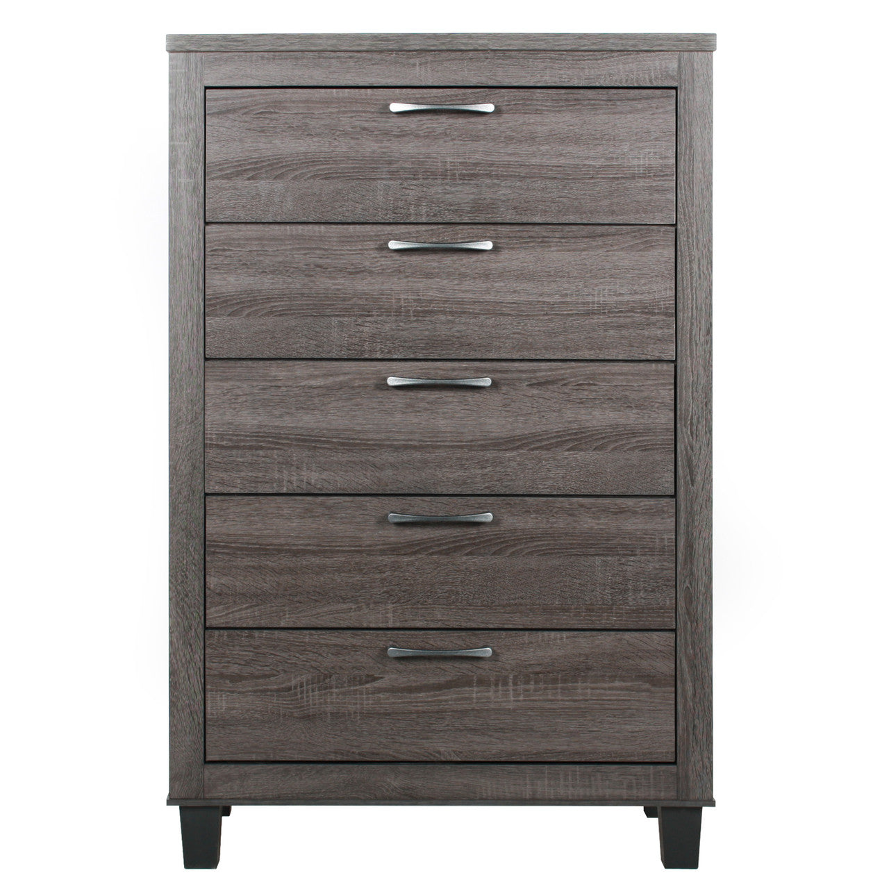 Go Green Woods Silver Fox 5 Drawer Chest of Drawers in Gray Woodgrain