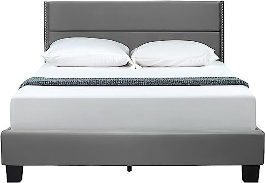 Go Green Woods Giulia Faux Leather Upholstered Queen Platform Bed