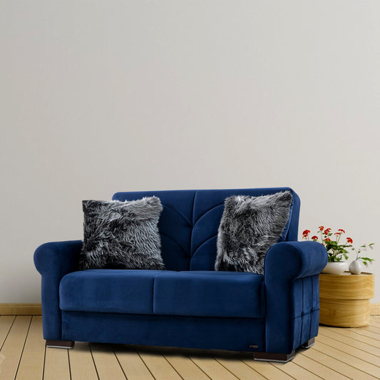 Madrid Navy Fabric Loveseat