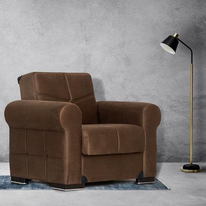 Ana Light Brown Fabric Sofa Chair