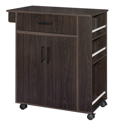 Go Green Woods Shelby Rolling Kitchen Cart with Storage Cabinet