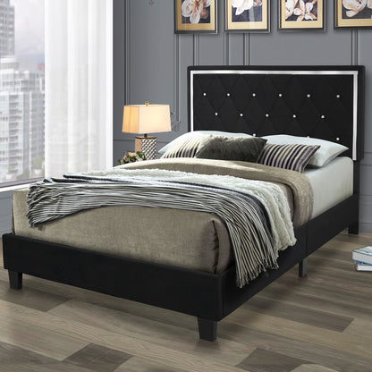 Go Green Woods Monica Velvet Upholstered King Platform Bed