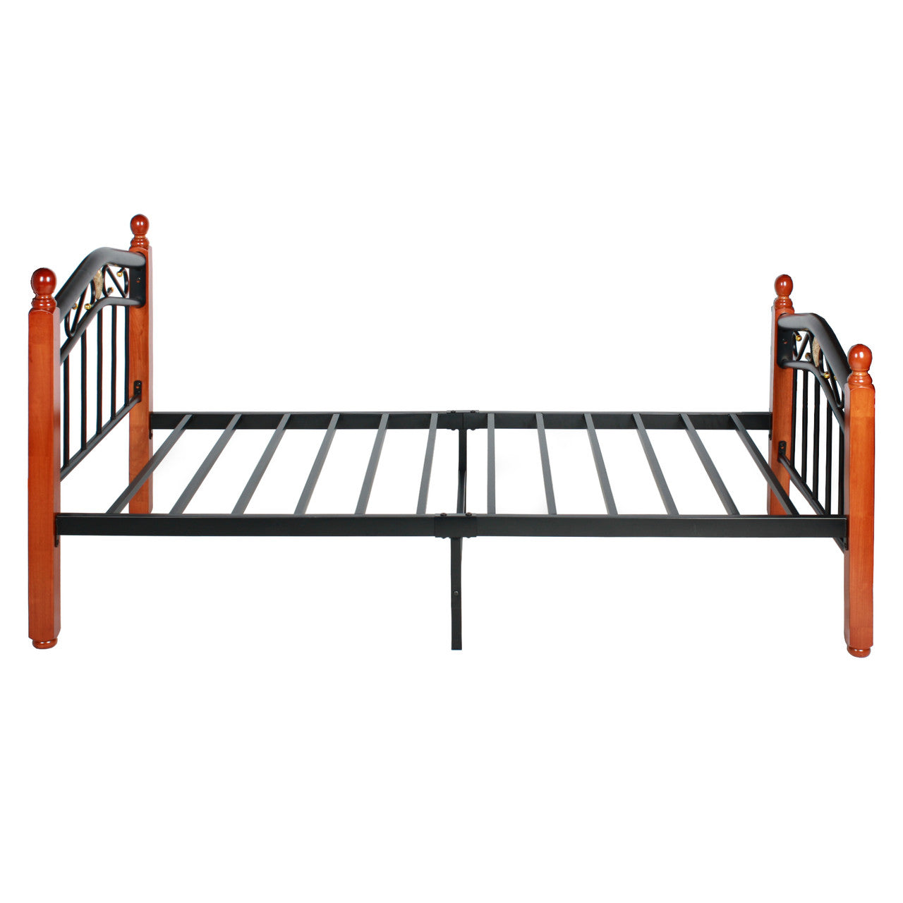 Go Green Woods Leyla Twin Black Metal Bed Frame with Headboard & Footboard