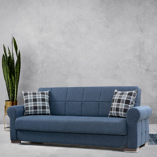 Silva Navy Blue Fabric Sofa Bed