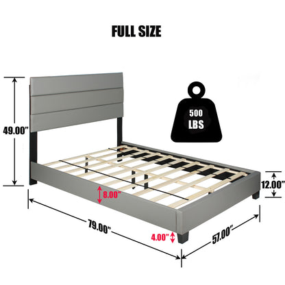 Go Green Woods Napoli Faux Leather Upholstered Platform Bed Full