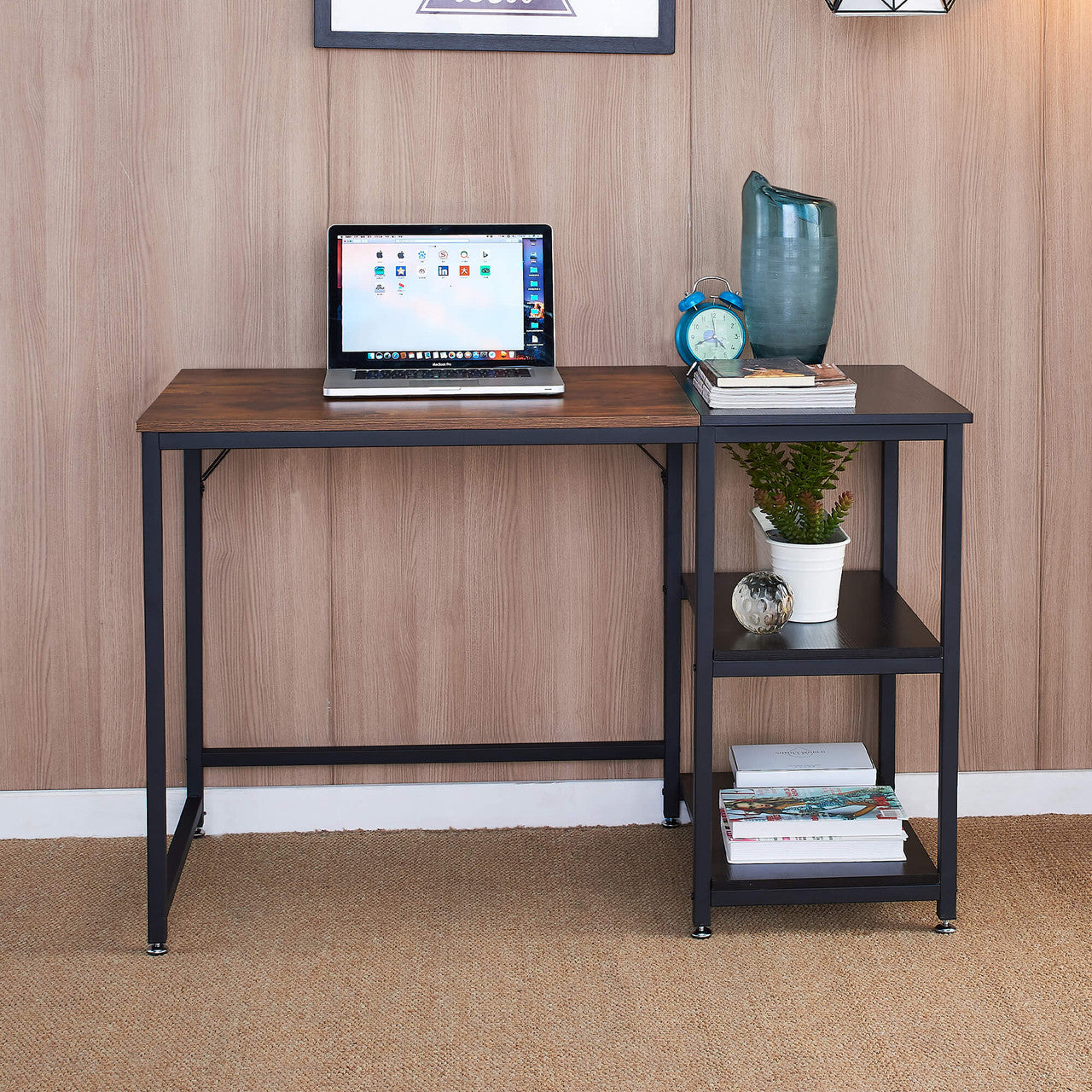 Go Green Woods Howdy Home Office 47 Inch Computer Desk with Shelves