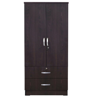 Go Green Woods Grace Wood 2-Door Wardrobe Armoire with 2-Drawers