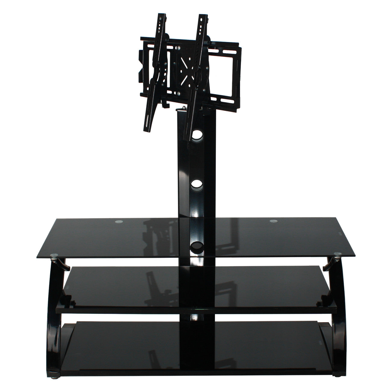 Go Green Woods Rosa Swivel Mount Glass TV Stand for 60-inch TV in Black