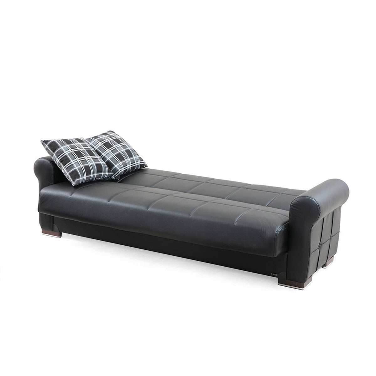 Silva Black PU Leatherette Sofa Bed