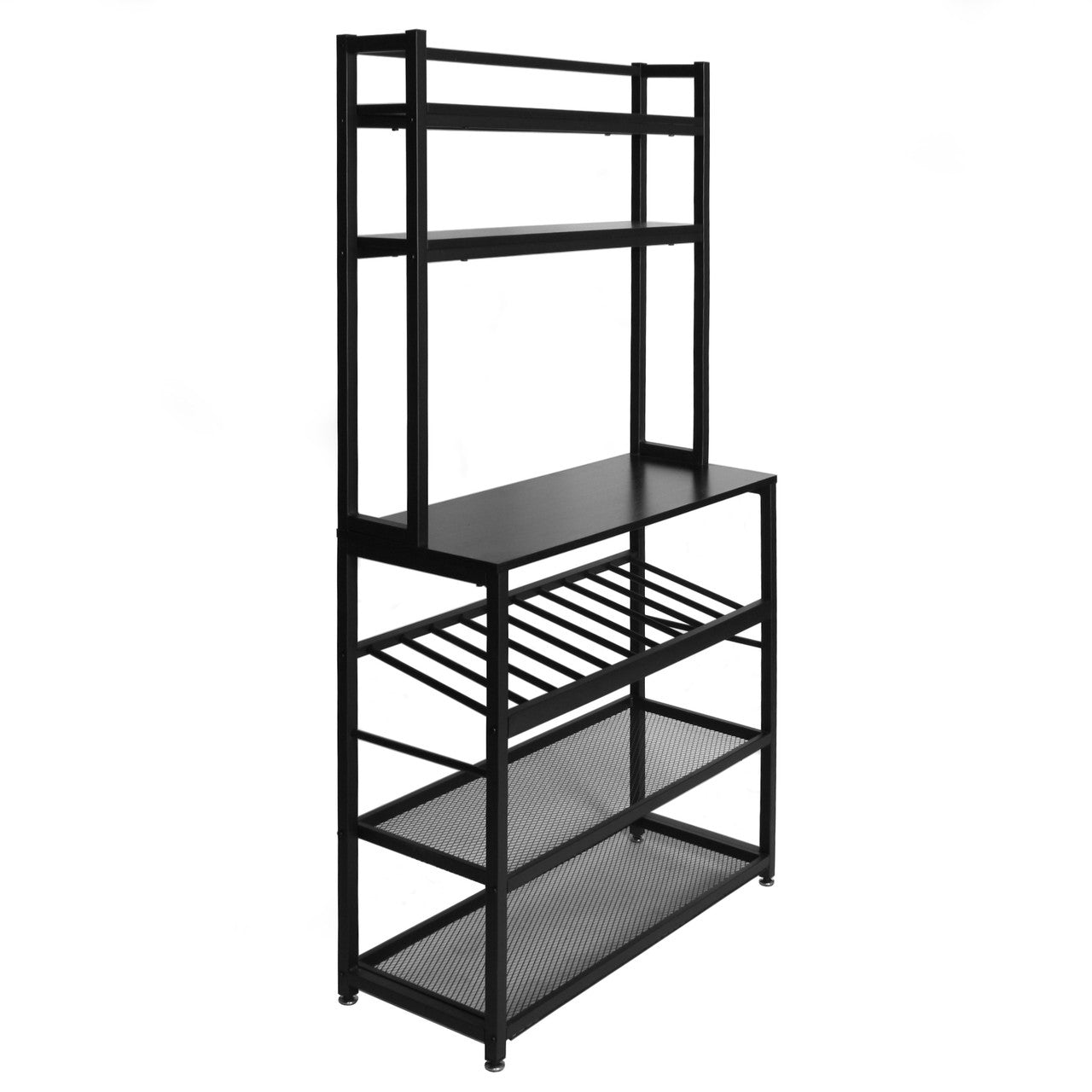 Go Green Woods 6 Tier Metal Kitchen Baker's Rack with Wine Rack