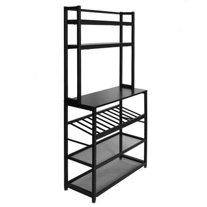 Go Green Woods 6 Tier Metal Kitchen Baker's Rack with Wine Rack