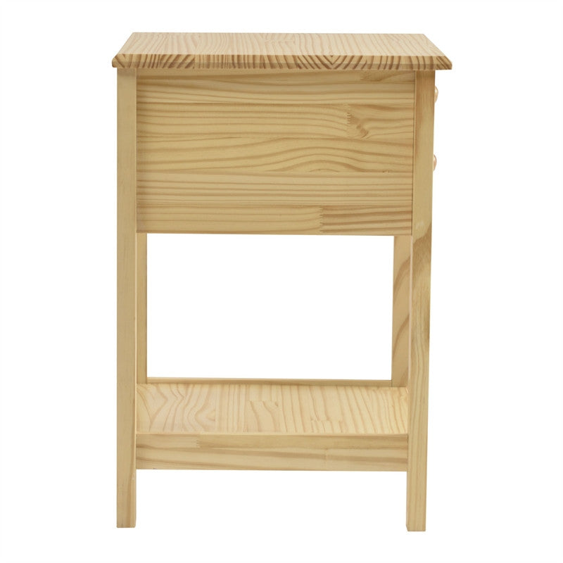 Go Green Woods Solid Pine Wood 2 Drawer Nightstand