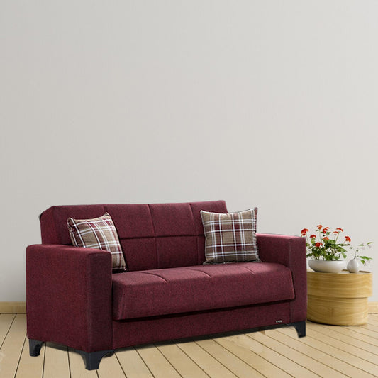 Armada Burgundy Fabric Loveseat