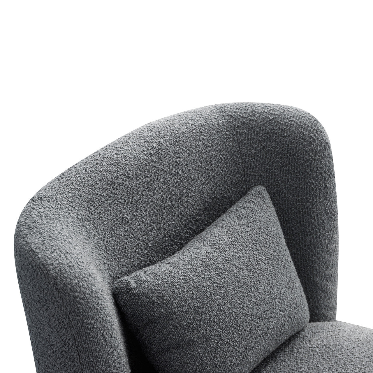 Gray Boucle Swivel Accent Chair