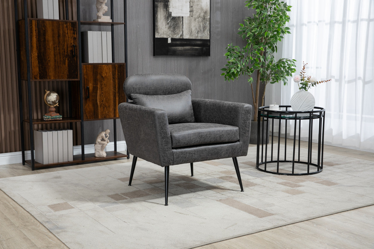 Valley Gray Bronzing Suede Accent Chair