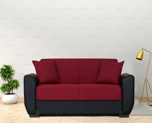 Emily Red & Black PU Leather Arms Chair