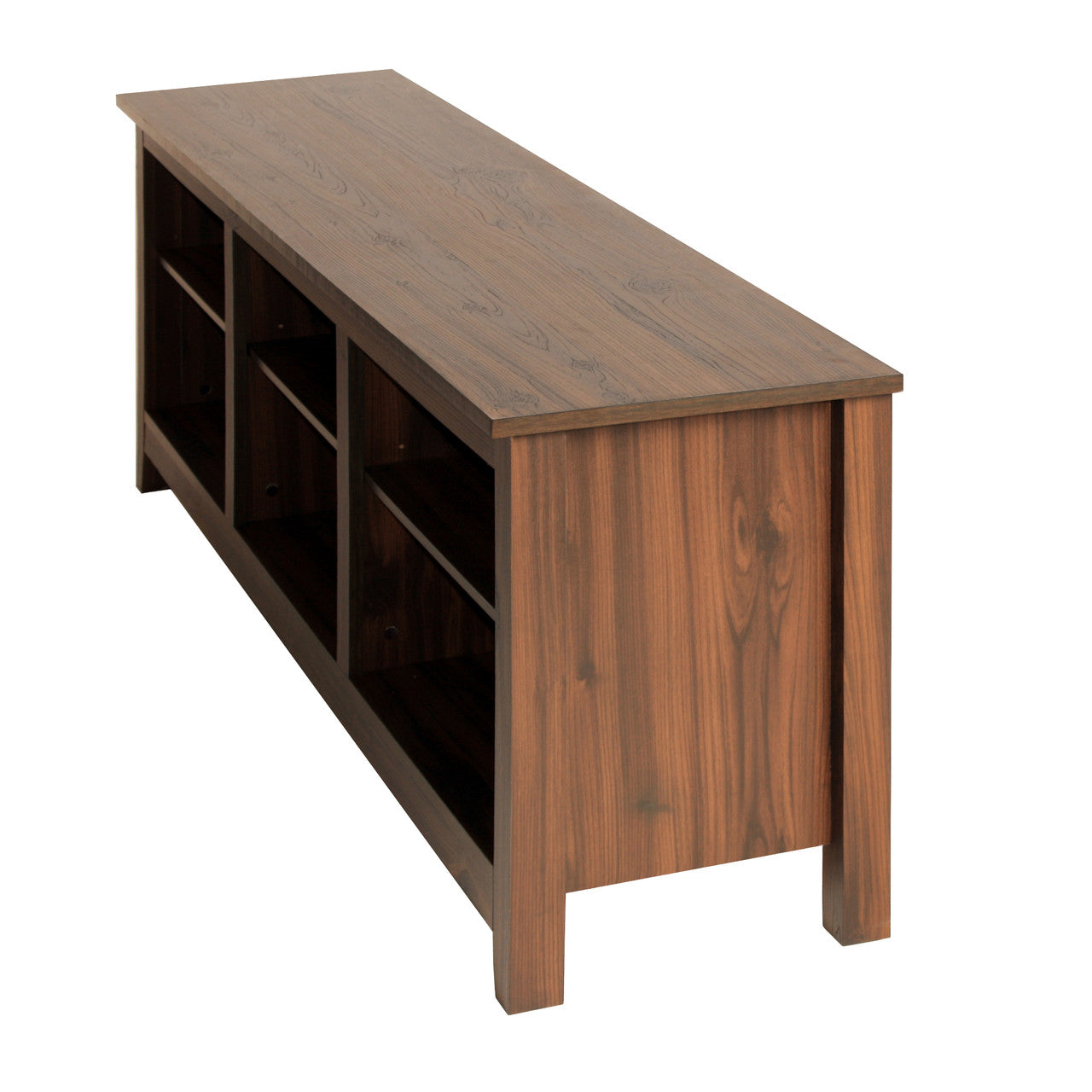 Go Green Woods Noah Wooden 70 TV Stand with Open Storage Shelves