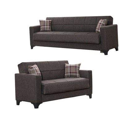 Armada Brown Fabric Loveseat