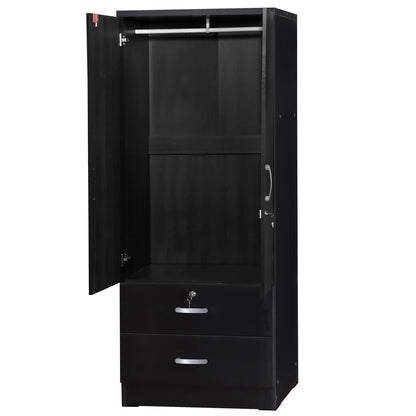 Go Green Woods Grace Wood 2-Door Wardrobe Armoire with 2-Drawers