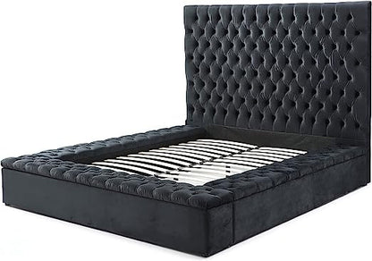 Go Green Woods Cosmopolitan Velvet Upholstered Platform King Bed