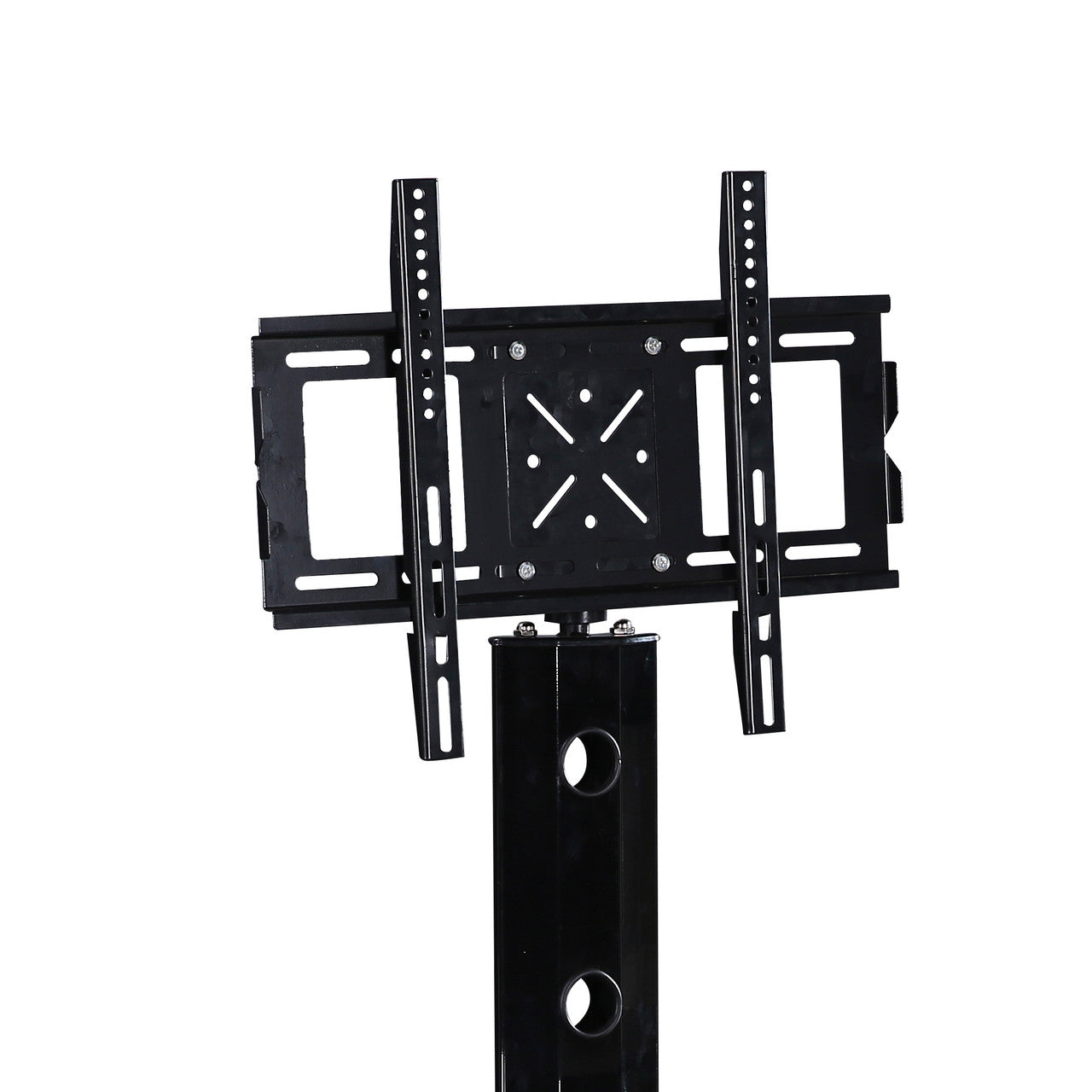 Go Green Woods Ella Swivel Mount Black Glass TV Stand for up to 55-inch TV