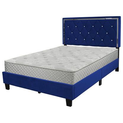 Go Green Woods Monica Velvet Upholstered Queen Platform Bed