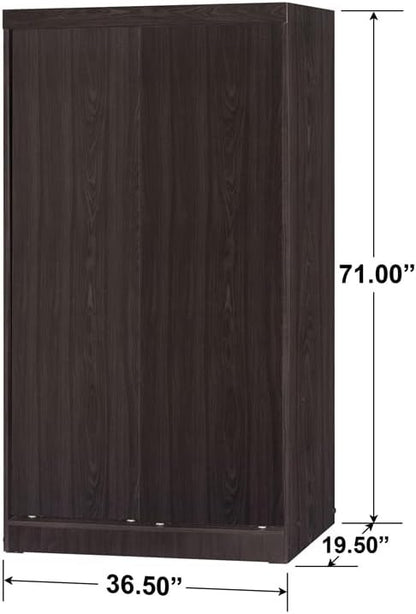 Go Green Woods Modern Wood Double Sliding Door Wardrobe