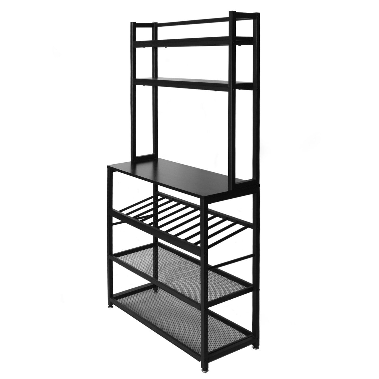 Go Green Woods 6 Tier Metal Kitchen Baker's Rack with Wine Rack