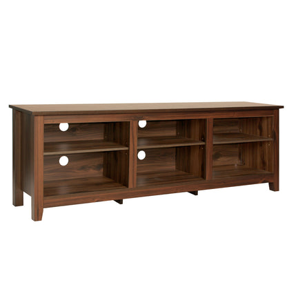 Go Green Woods Noah Wooden 70 TV Stand with Open Storage Shelves