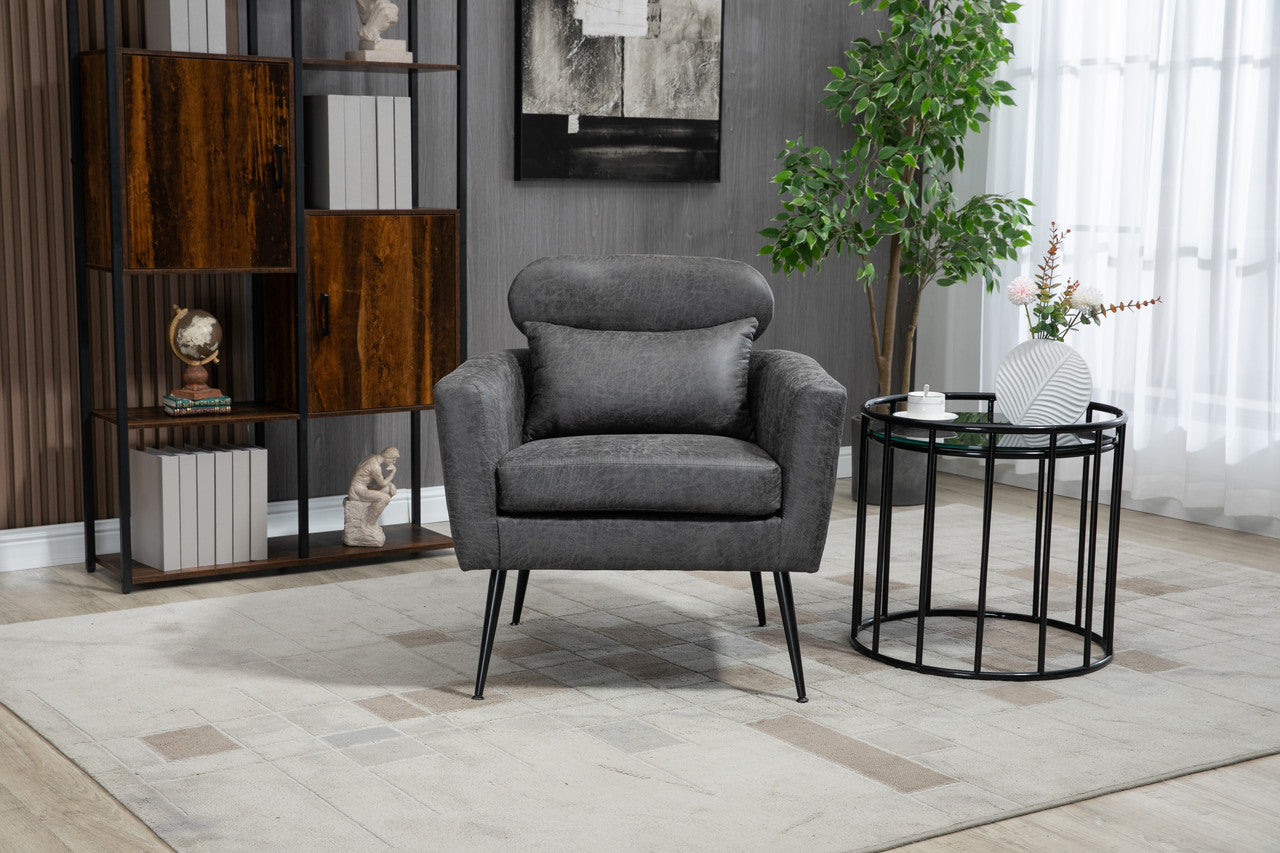 Valley Gray Bronzing Suede Accent Chair