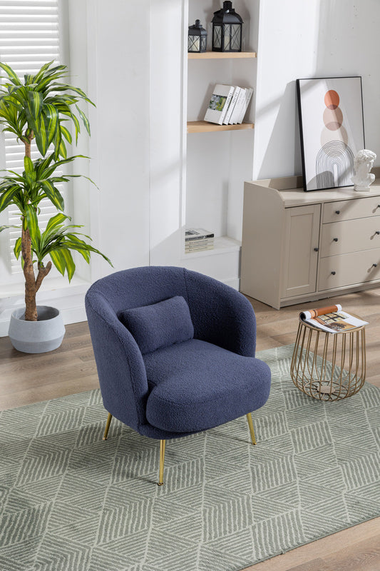 Navy Boucle Reading Chair