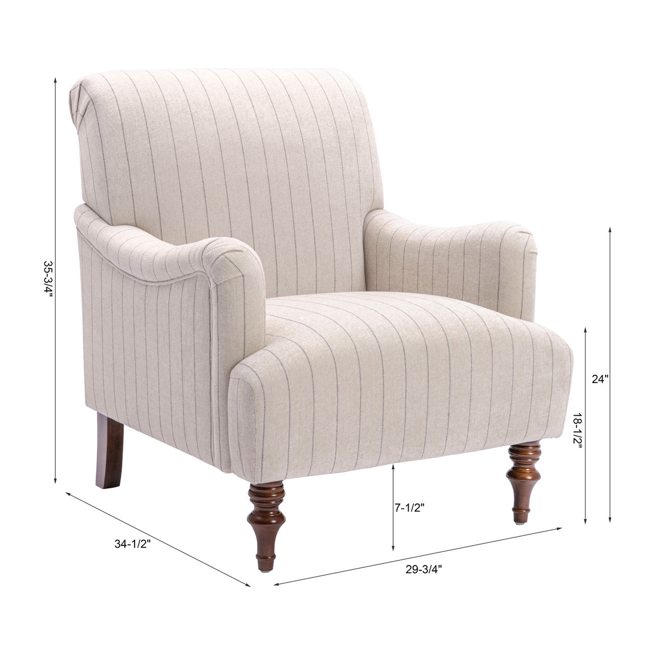 Sylvia Sea Oat Striped Accent Chair