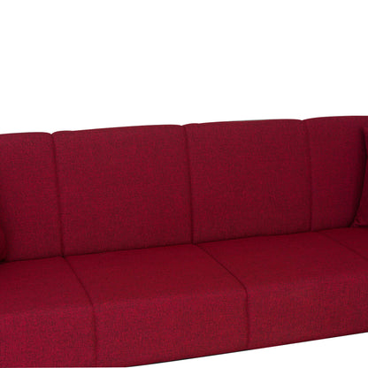 Emily Red & Black PU Leather Arms Sofa Bed