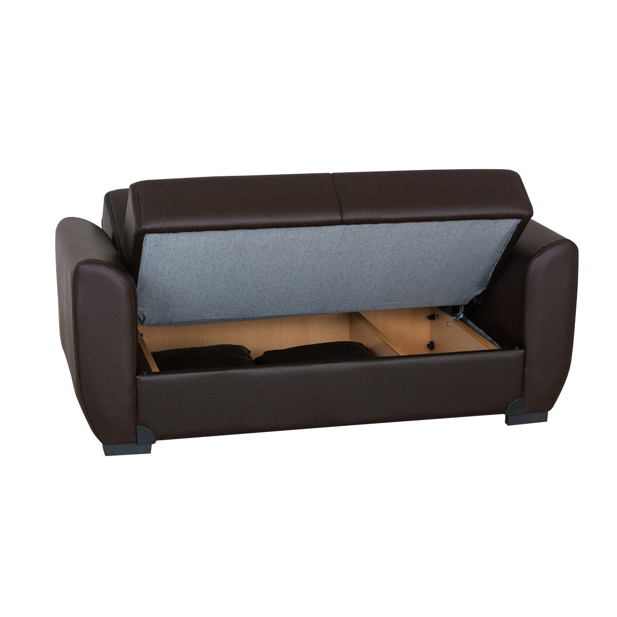 Aisha Brown PU Leather Loveseat