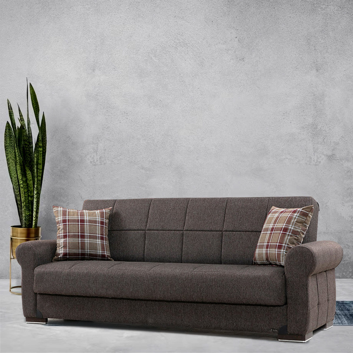 Silva Brown Fabric Sofa Bed