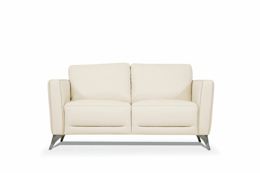 Creamy Bliss Loveseat in Cream Leather