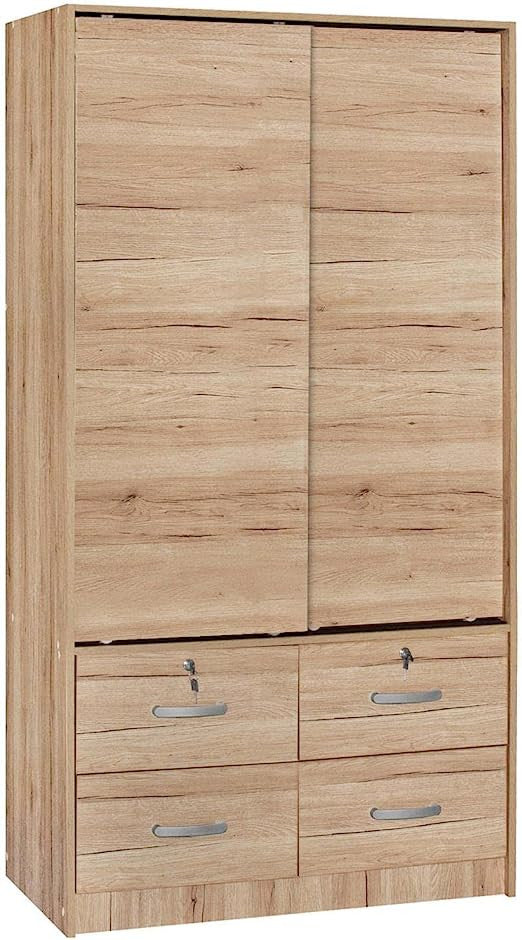 Go Green Woods Sarah Modern Wood Double Sliding Door Armoire