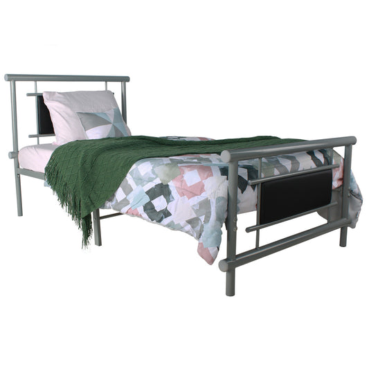 Go Green Woods Siesta Faux Leather Metal Bed Frame Twin